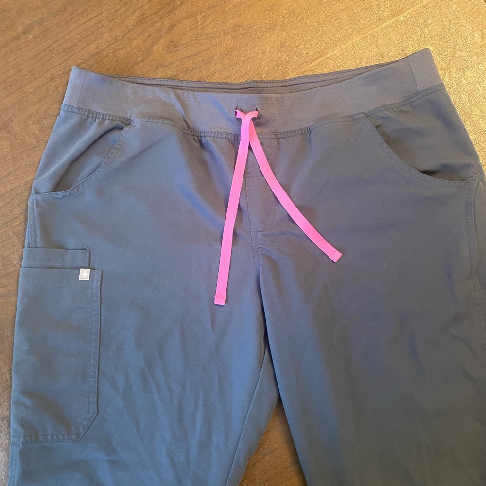 Figs Women's Joggers in Navy with Pink Drawstring